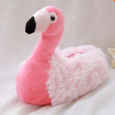 Bedroom Plush Slippers Beautiful Flamingo Animal